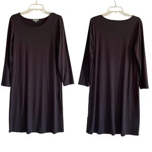 Habitat Clothes to Live In Charcoal Grey 3/4 Sleeve Tshirt Dress